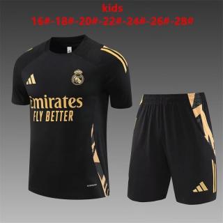 Kit Entrenamiento Real Madrid 2024/25 (negro con oro)-NIÑOS